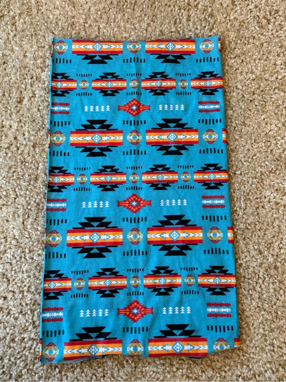 Turquoise Southwestern Print Scarf face mask winter cold